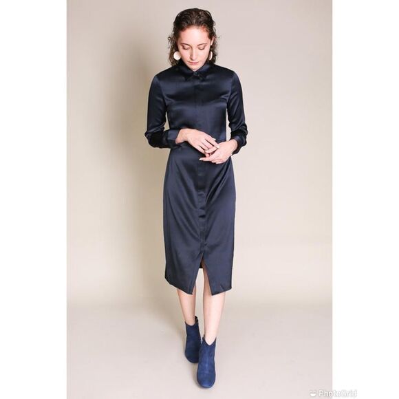 Jenni Kayne Satin Button Down Shirtdress - Picture 2 of 13